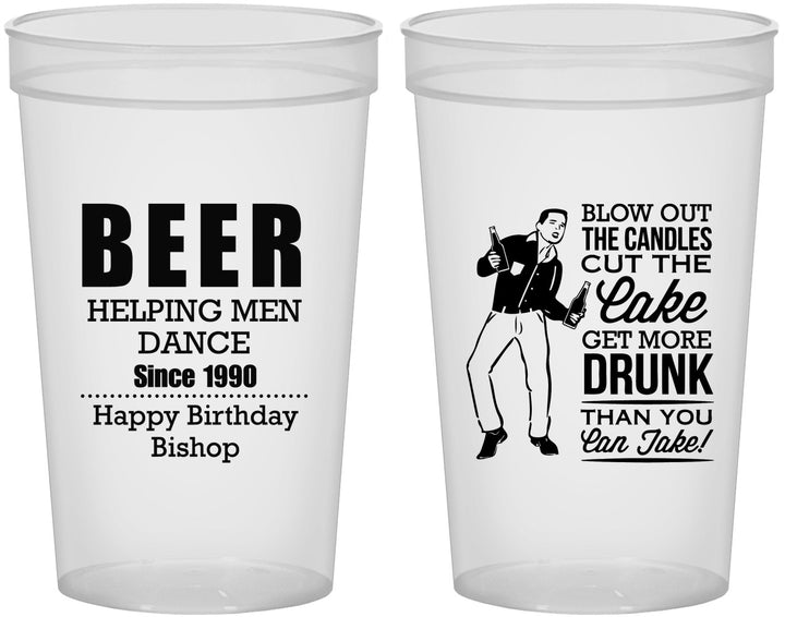 Custom Birthday 22 oz Translucent Cups - 40th | 20231