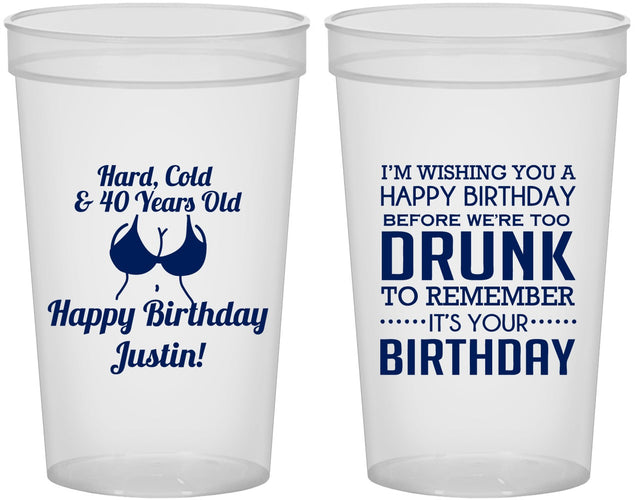 Custom Birthday 22 oz Translucent Cups - 40th | 20237