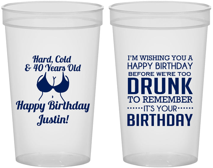 Custom Birthday 22 oz Translucent Cups - 40th | 20237