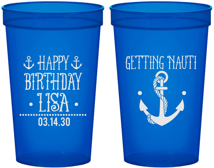 Custom Birthday 22 oz Translucent Cups - Getting Nauti | 20239