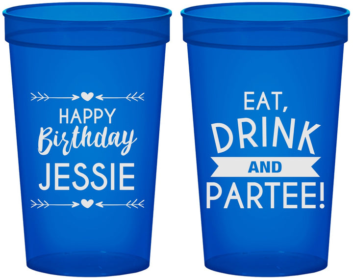 Custom Birthday 22 oz Translucent Cups - Eat Drink Partee | 20241