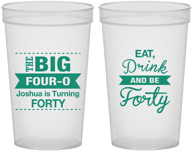 Custom Birthday 22 oz Translucent Cups - 40th | 20243