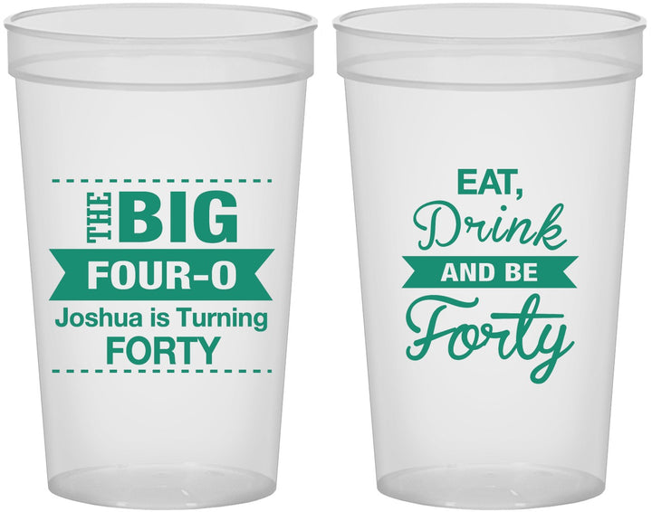 Custom Birthday 22 oz Translucent Cups - 40th | 20243