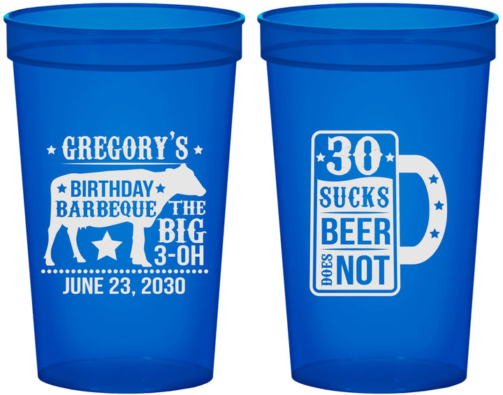 Custom Birthday 22 oz Translucent Cups - 30th | 20248