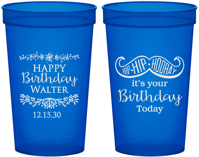 Custom Birthday 22 oz Translucent Cups - Hip Hip Hooray | 20250