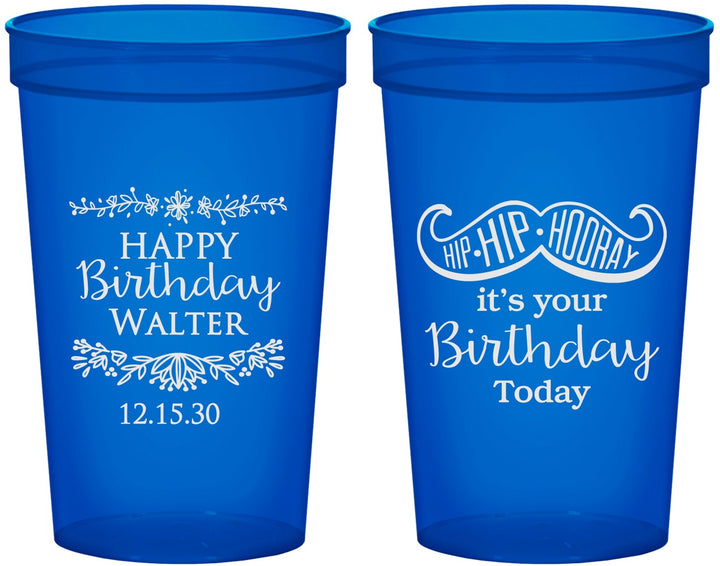 Custom Birthday 22 oz Translucent Cups - Hip Hip Hooray | 20250