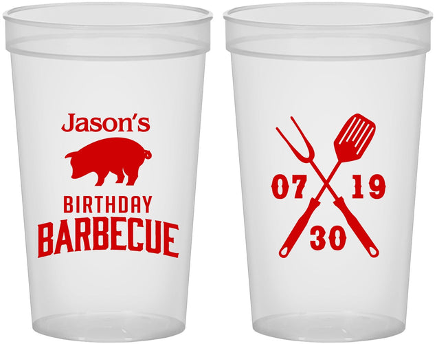 Custom Birthday 22 oz Translucent Cups - Barbeque Bbq | 20253