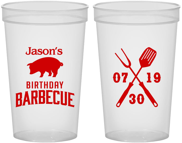 Custom Birthday 22 oz Translucent Cups - Barbeque Bbq | 20253