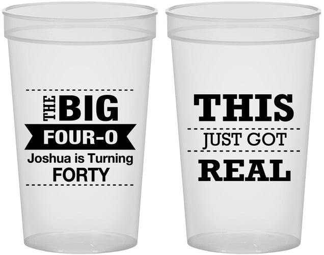 Custom Birthday 22 oz Translucent Cups - 40th | 20254