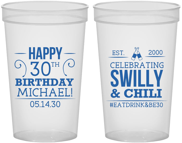 Custom Birthday 22 oz Translucent Cups - 30th | 20257