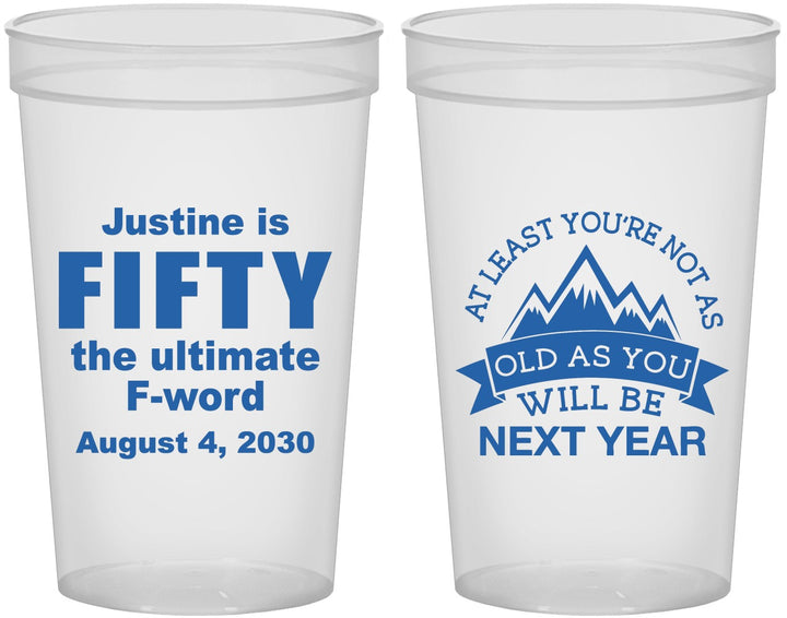 Custom Birthday 22 oz Translucent Cups - 50th | 20268