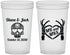 Custom Wedding 22 oz Translucent Cups - Mr And Mrs Sugar Skull | 205