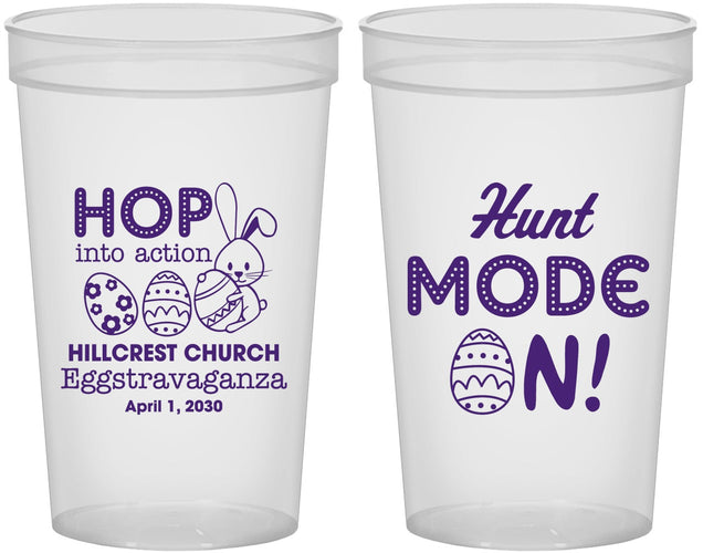 Custom Easter 22 oz Translucent Cups - Hunt Mode On Bunny | 210000