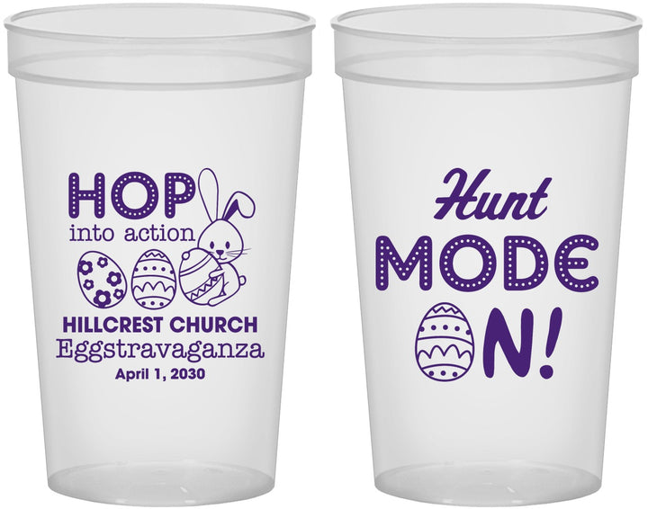 Custom Easter 22 oz Translucent Cups - Hunt Mode On Bunny | 210000