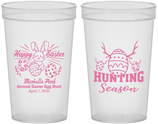 Custom Easter 22 oz Translucent Cups - Bunny Egg Hunt | 210003
