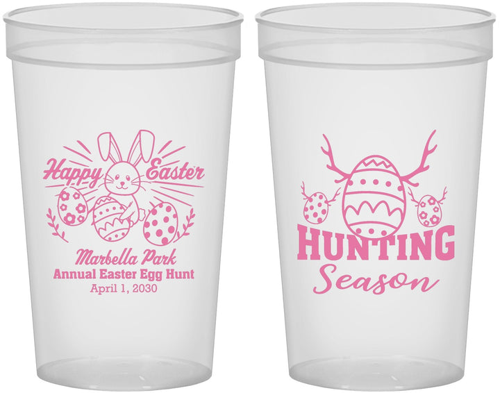 Custom Easter 22 oz Translucent Cups - Bunny Egg Hunt | 210003