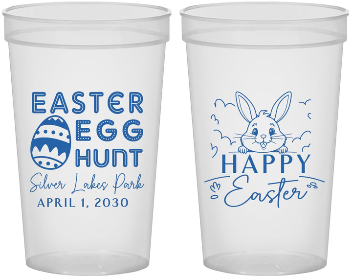 Custom Easter 22 oz Translucent Cups - Egg Hunt Bunny | 210005