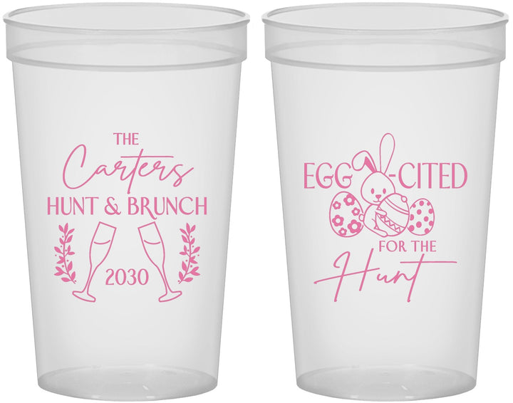 Custom Easter 22 oz Translucent Cups - Eggcited For Hunt Bunny | 210011