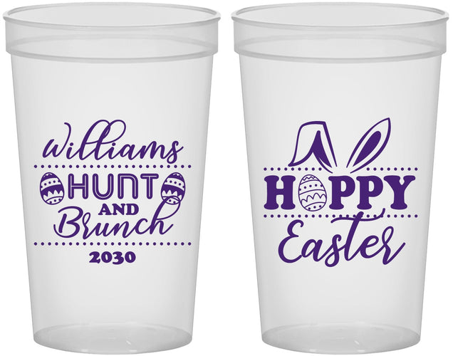 Custom Easter 22 oz Translucent Cups - Hoppy Bunny Eggs | 210012
