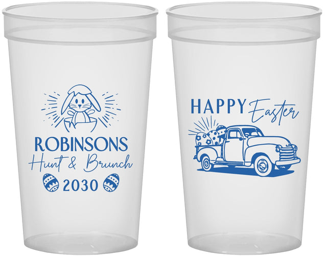 Custom Easter 22 oz Translucent Cups - Hunt And Brunch Bunny | 210013