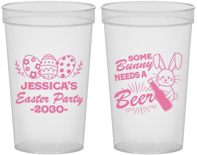 Custom Easter 22 oz Translucent Cups - Bunny Needs A Beer | 210018