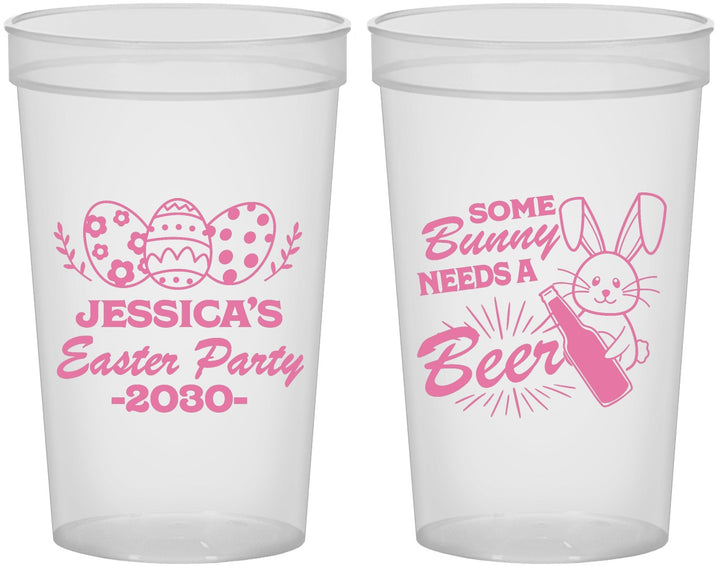 Custom Easter 22 oz Translucent Cups - Bunny Needs A Beer | 210018