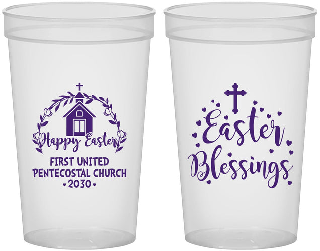 Custom Easter 22 oz Translucent Cups - Easter Blessings Church | 210024