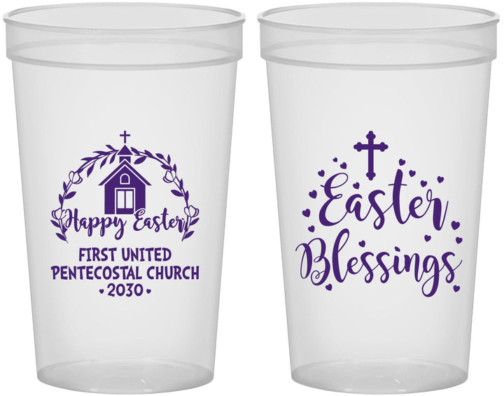 Custom Easter 22 oz Translucent Cups - Easter Blessings Church | 210024