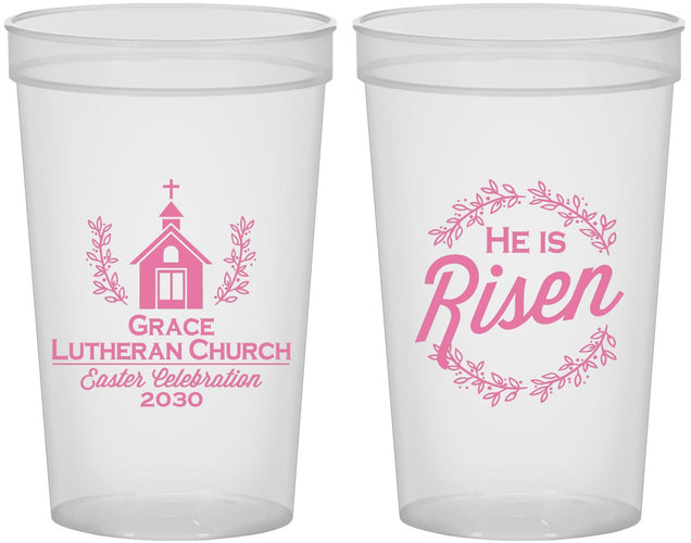 Custom Easter 22 oz Translucent Cups - He Is Risen | 210026