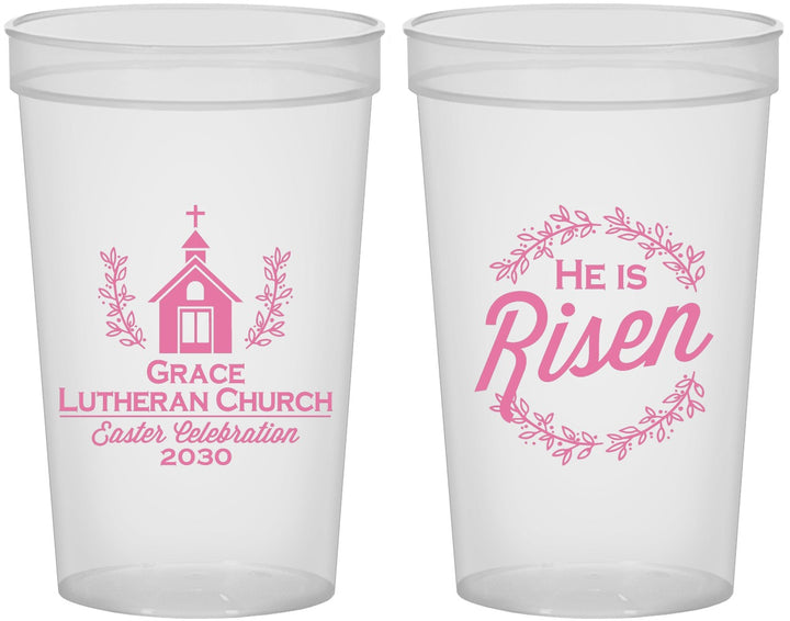 Custom Easter 22 oz Translucent Cups - He Is Risen | 210026
