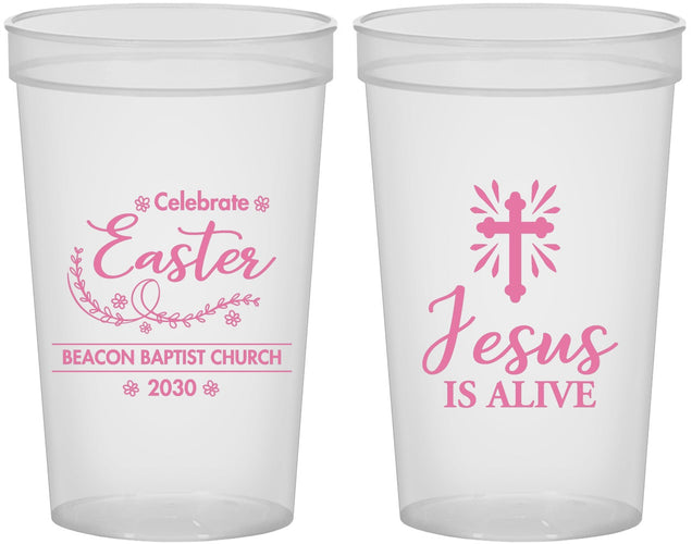 Custom Easter 22 oz Translucent Cups - Jesus Is Alive | 210027