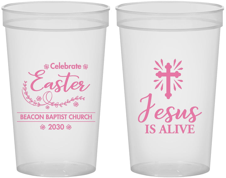 Custom Easter 22 oz Translucent Cups - Jesus Is Alive | 210027