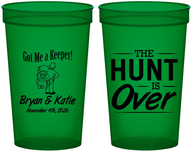 Custom Wedding 22 oz Translucent Cups - The Hunt Is Over | 216