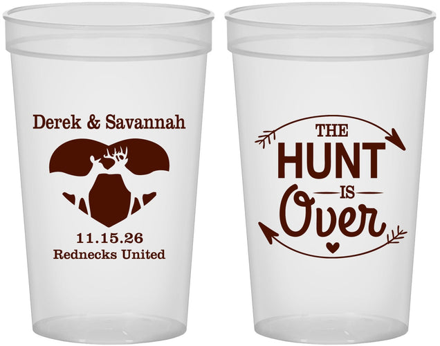 Custom Wedding 22 oz Translucent Cups - The Hunt Is Over Deer | 220
