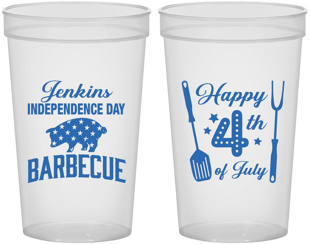Custom 4th Of July 22 oz Translucent Cups - Barbecue Bbq | 220001