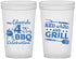 Custom 4th Of July 22 oz Translucent Cups - Red White Grill | 220005