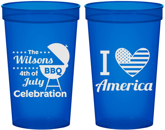 Custom 4th Of July 22 oz Translucent Cups - Barbecue Bbq | 220007