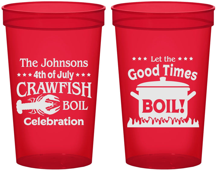 Custom 4th Of July 22 oz Translucent Cups - Crawfish Boil | 220010