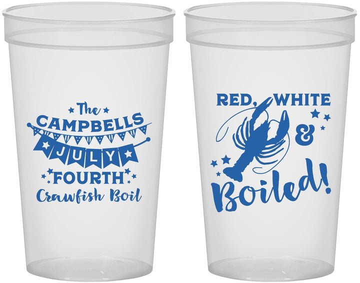 Custom 4th Of July 22 oz Translucent Cups - Crawfish Boil | 220013