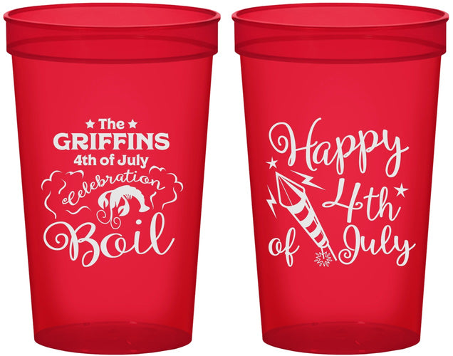 Custom 4th Of July 22 oz Translucent Cups - Crawfish Boil | 220018