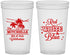 Custom 4th Of July 22 oz Translucent Cups - Beach Stars Stripes | 220020