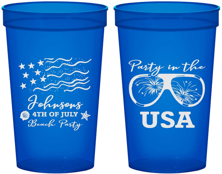 Custom 4th Of July 22 oz Translucent Cups - Party In The Usa | 220023