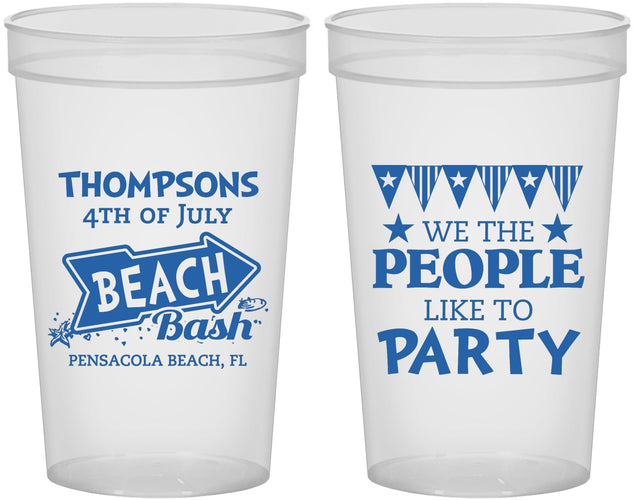 Custom 4th Of July 22 oz Translucent Cups - We The People | 220025