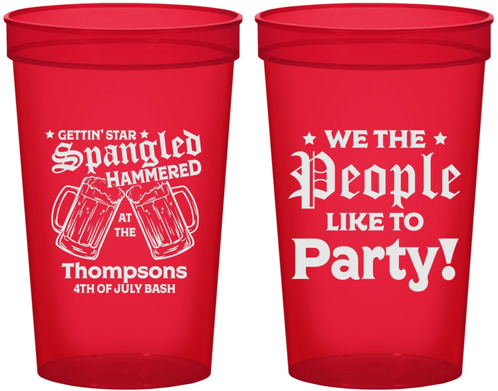Custom 4th Of July 22 oz Translucent Cups - We The People | 220030