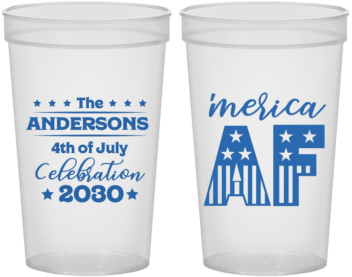 Custom 4th Of July 22 oz Translucent Cups - Merica Af | 220041