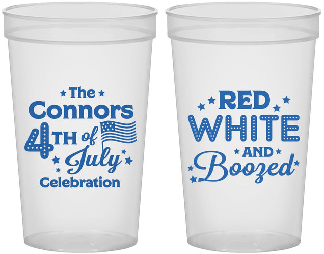 Custom 4th Of July 22 oz Translucent Cups - Red White Booze | 220045