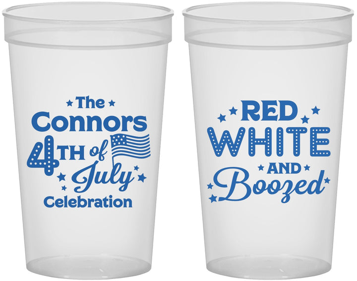 Custom 4th Of July 22 oz Translucent Cups - Red White Booze | 220045