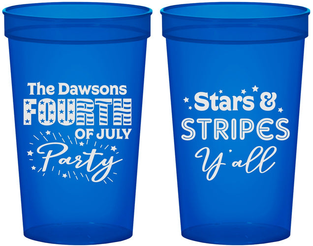 Custom 4th Of July 22 oz Translucent Cups - Stars Stripes | 220047