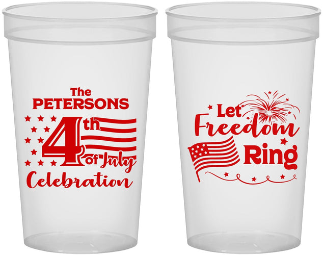 Custom 4th Of July 22 oz Translucent Cups - Fireworks | 220048