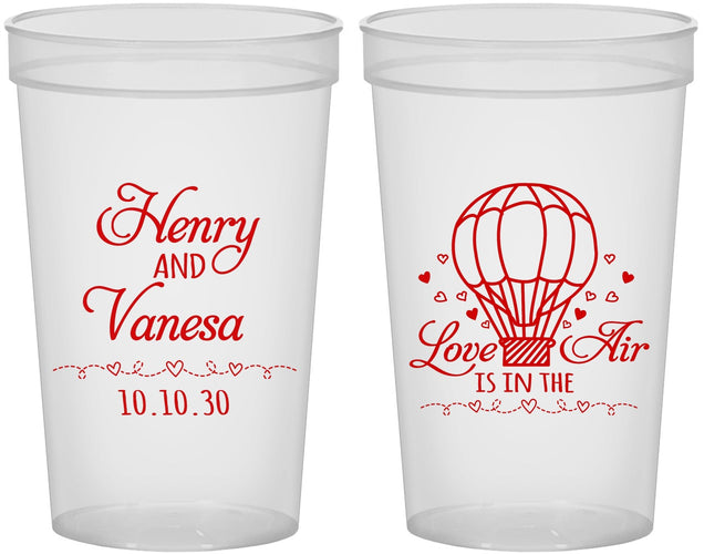 Custom Wedding 22 oz Translucent Cups - Hot Air Balloon | 225